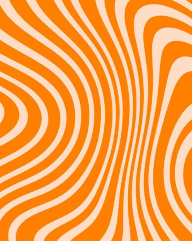 Wellenfรถrmige Grafik aus Orange und Beigetรถnen.